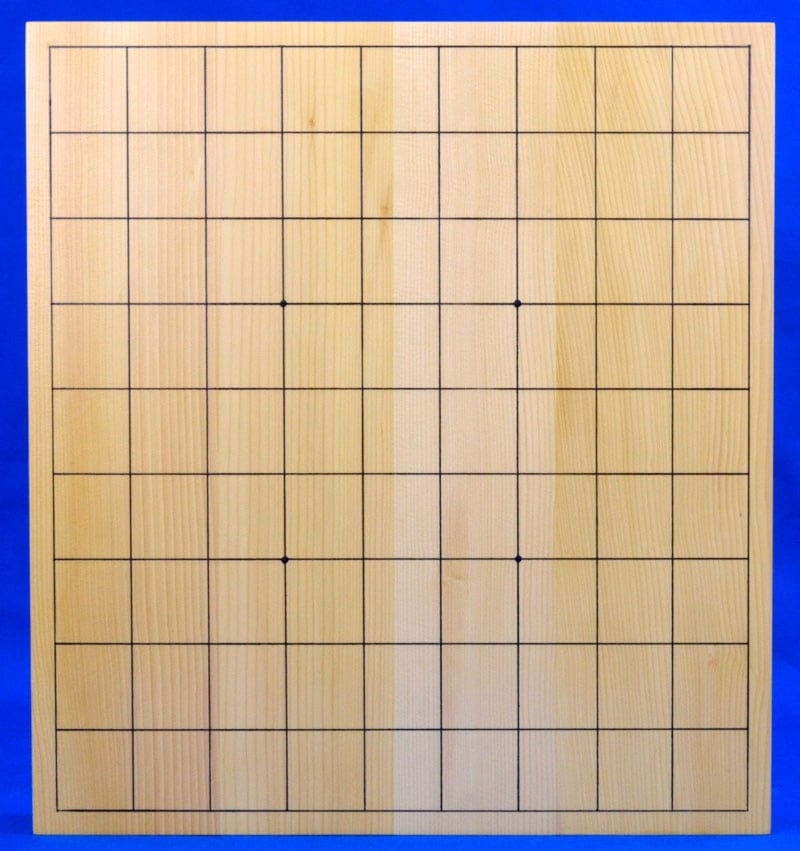 日本産本榧1寸5分ハギ卓上将棋盤セット 黄楊錦旗彫駒 栓1寸駒台 MS20