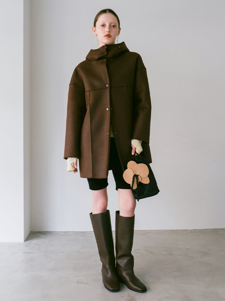 Reversible Hooded Coat｜スエード/ボア リバーシブルコート – MARTE