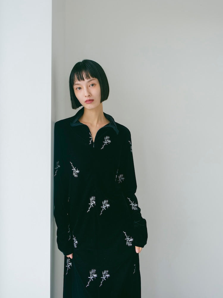 2way Velvet Embroidery Dress｜ベロアオケージョンワンピース – MARTE