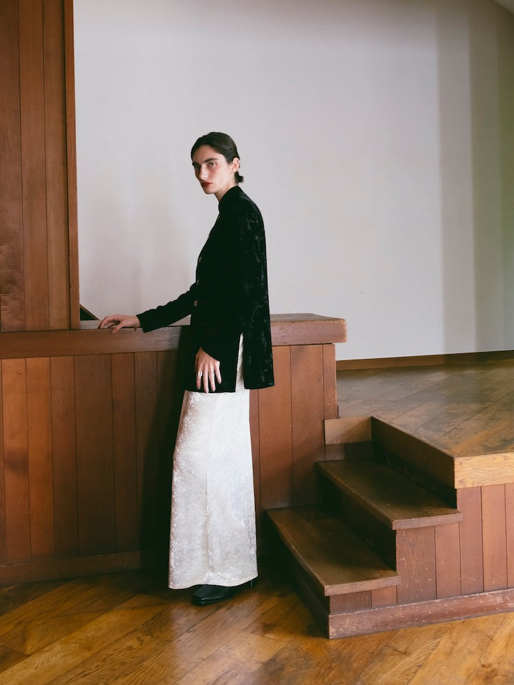 Velour China Hook Shirt｜チャイナボタンのベロアシャツ – MARTE