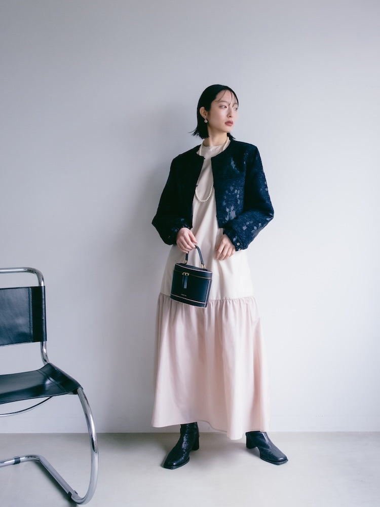 Jacquard Collarless Jacket｜ショート丈ジャガードジャケット – MARTE
