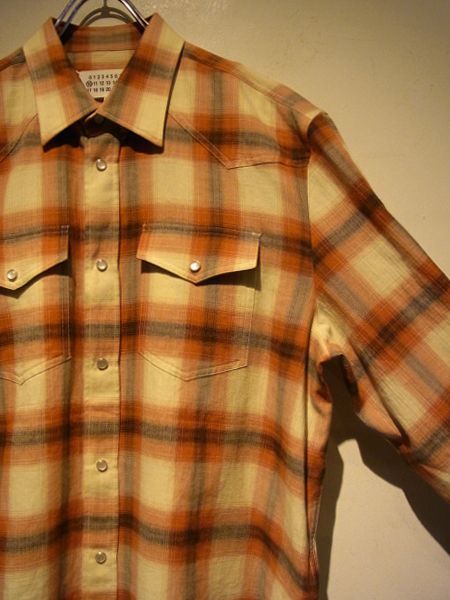 MARGIELA 2016s シャドーチェック ウエスタンシャツ Maison マルタン