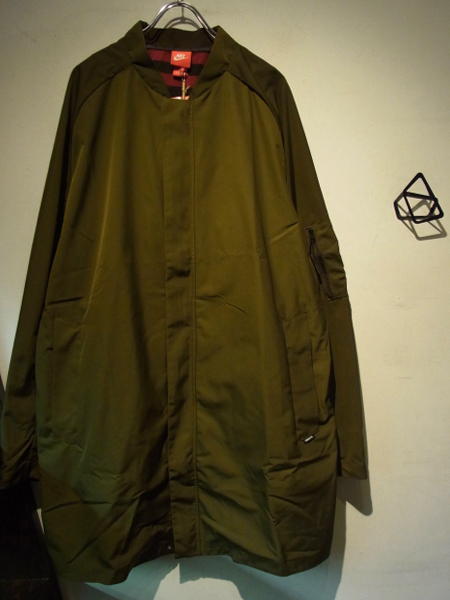 NIKE（ナイキ） ナイロンミリタリーロングコート オリーブ - margin