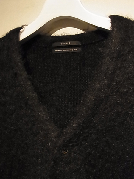 UNUSED（アンユーズド） モヘアカーディガン ブラック - margin