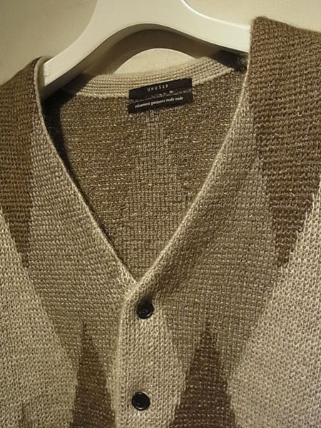 UNUSED（アンユーズド） アーガイル モヘアカーディガン - margin