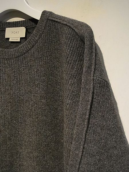 YOKE（ヨーク） 7G アルパカウールカーディガンリブステッチニット