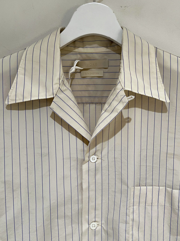 YOKE（ヨーク） Nylon Stripe Open Collar Shirt（ナイロンストライプ