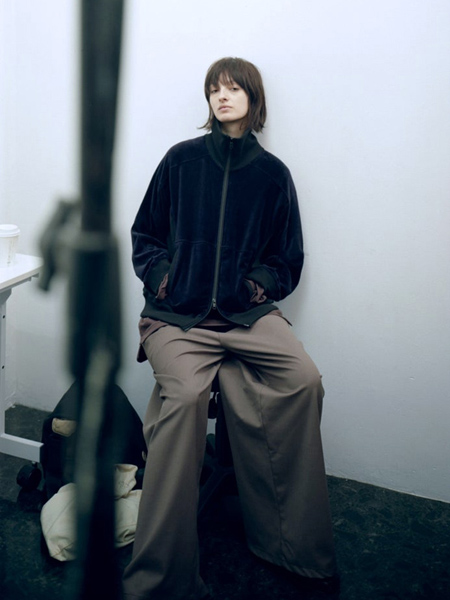 ANCELLM（アンセルム） Velour Switching Jacket（ベロアスイッチング