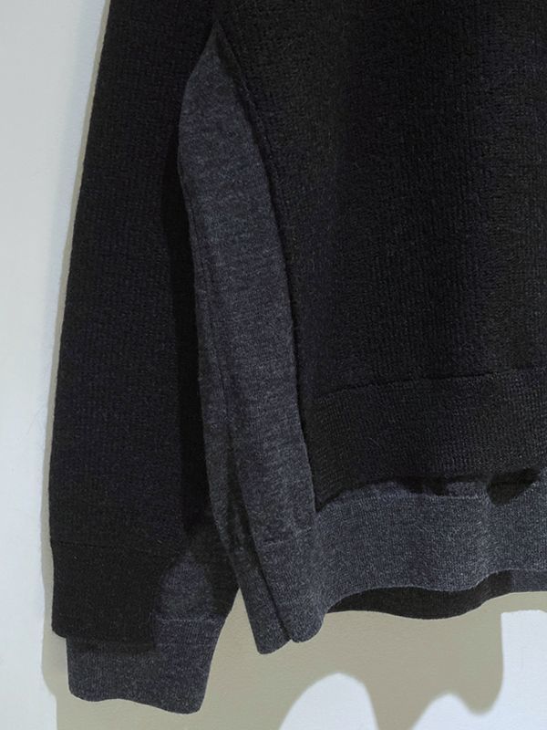 YOKE（ヨーク） コネクティングハイネックニット ブラック - margin