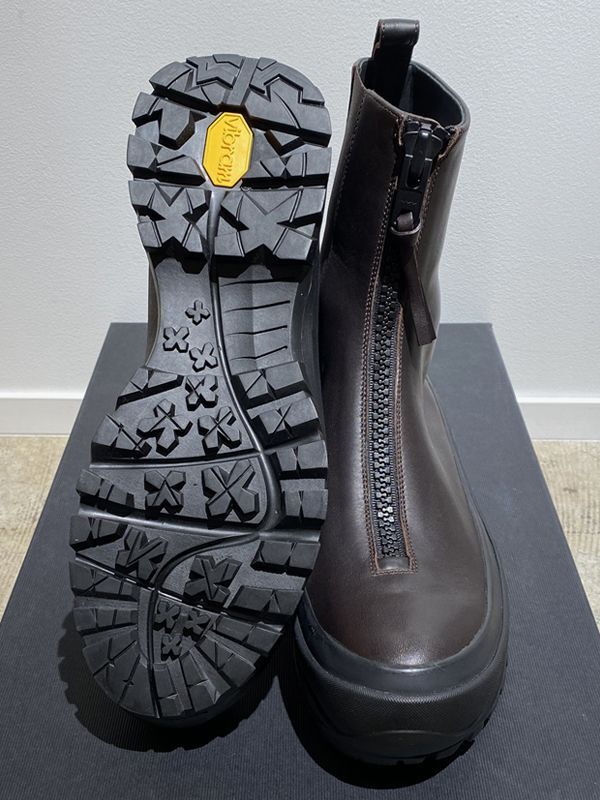 JIL SANDER（ジルサンダー） レザージップアップブーツ モカ - margin