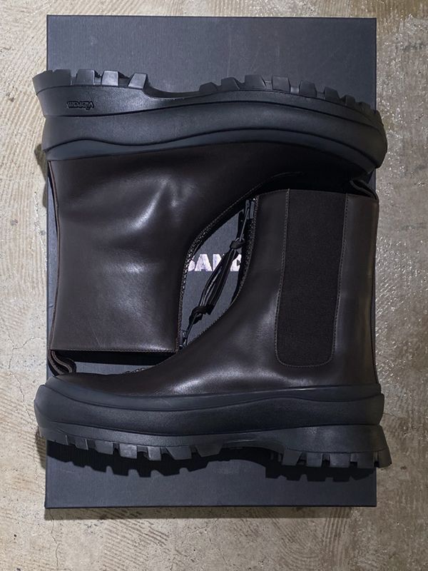 JIL SANDER（ジルサンダー） レザージップアップブーツ モカ - margin
