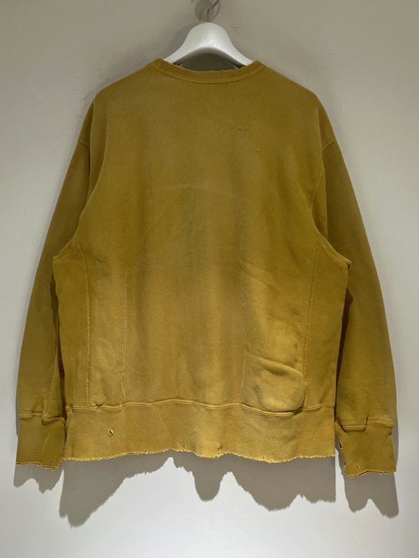 ANCELLM（アンセルム） ダイドダメージスウェットシャツ マスタード