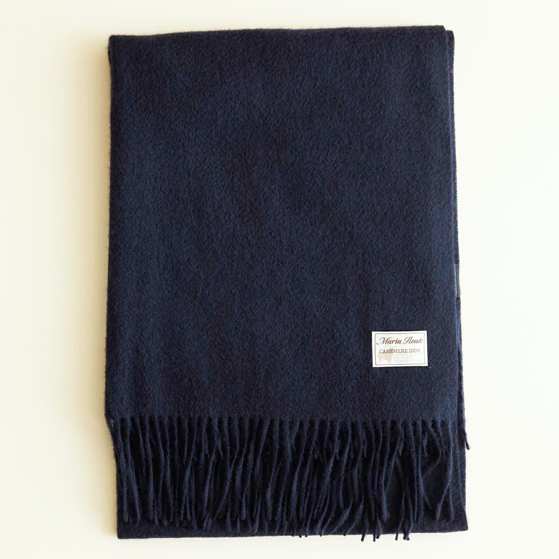 カシミヤ100%大判無地ストール＜ブラック＞ | Maria Rouk（マリアルーク）