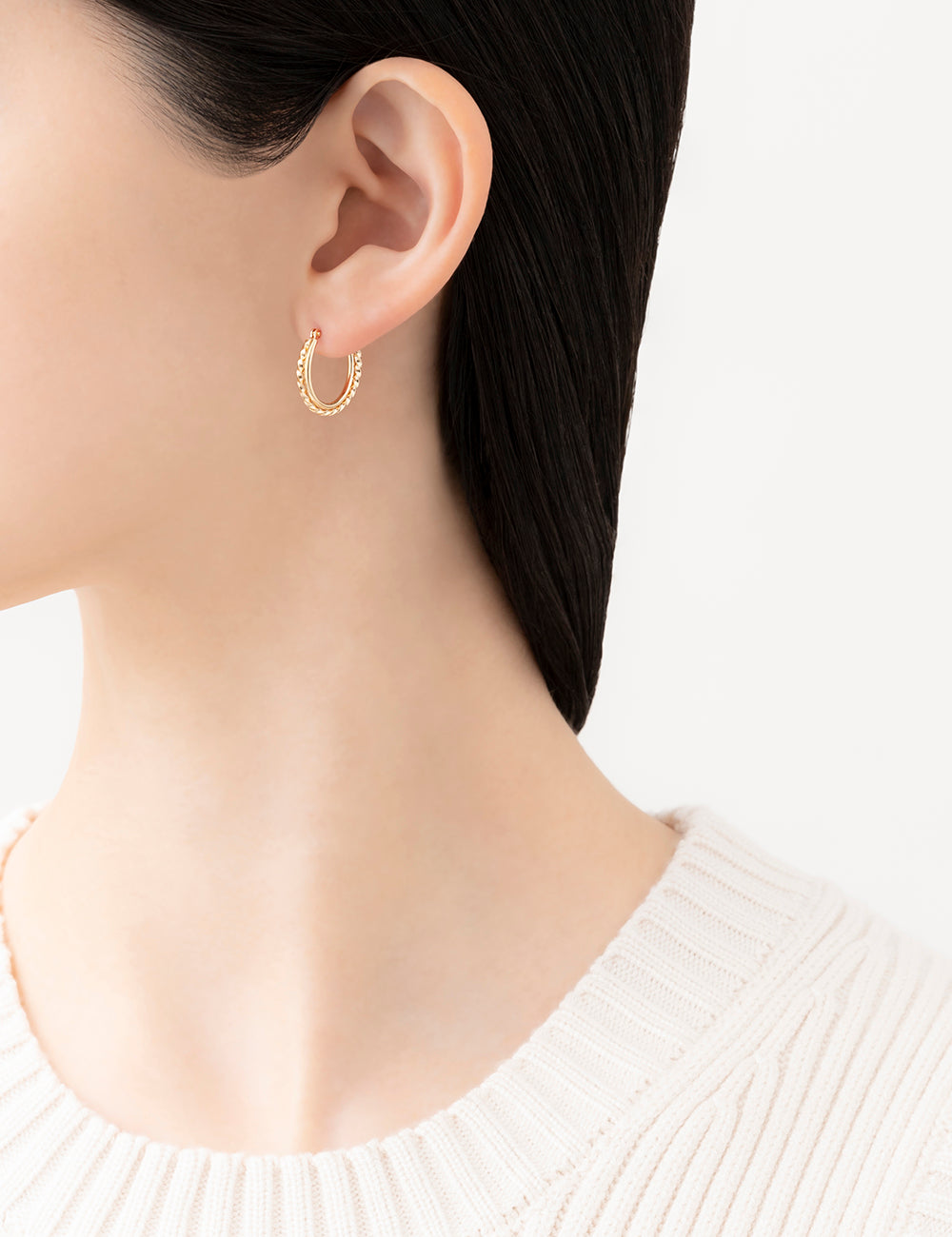 MARIHA(マリハ) 願い事 フープピアス ツイストMIX S K18 イエローゴールド