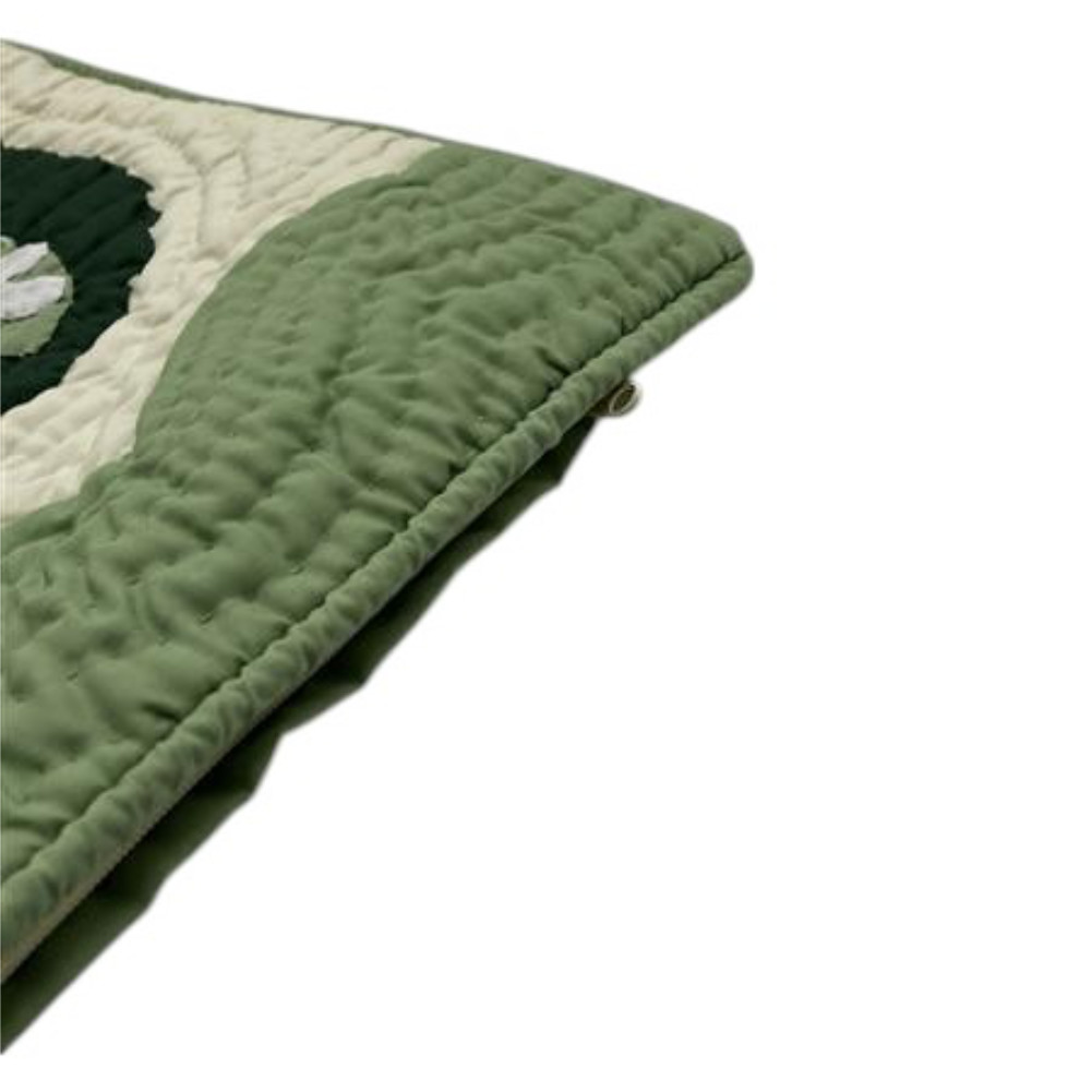 ハワイアンキルト 枕カバー グリーン ホヌ ハイビスカス 60cm×42cm