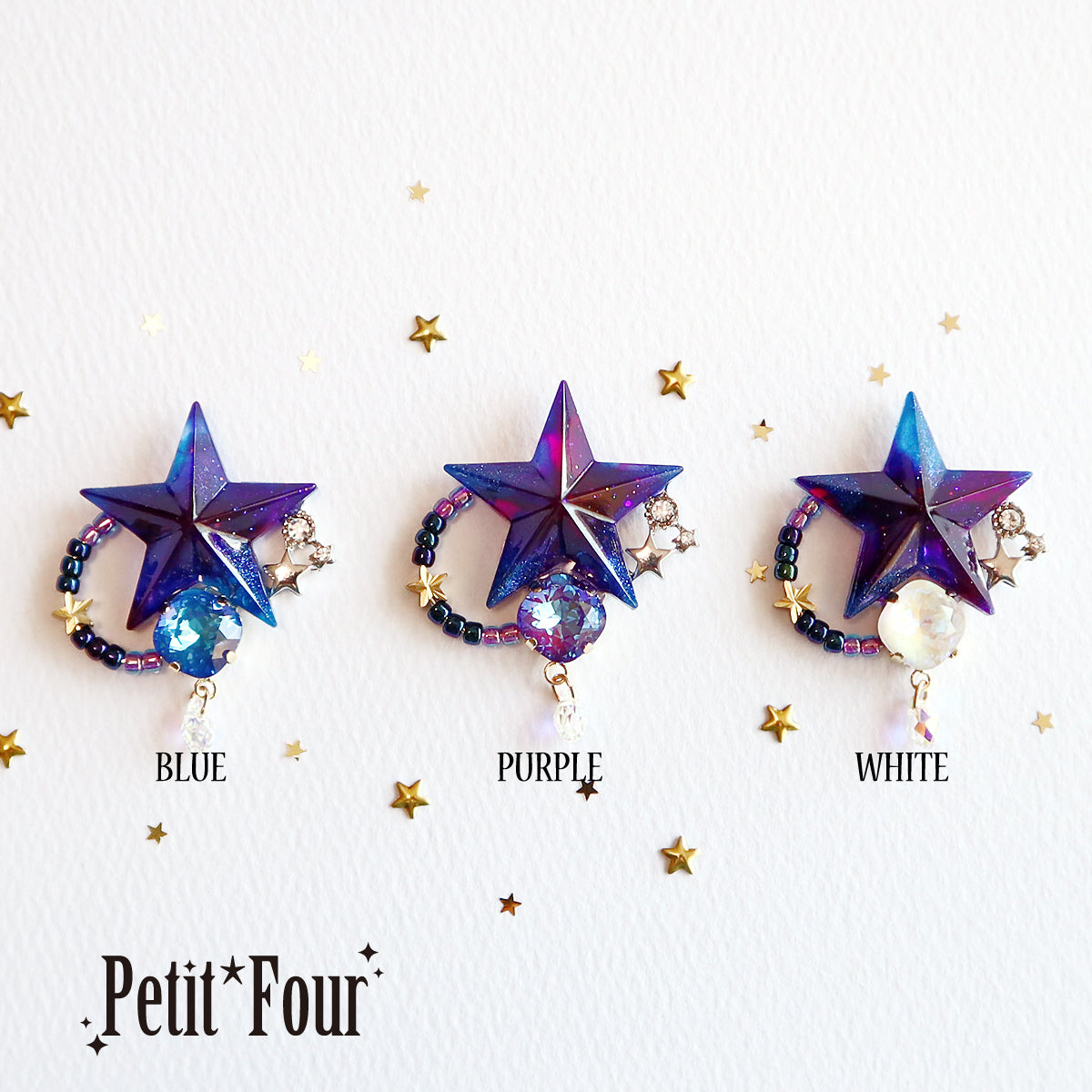 真夜中の流星群 ブローチ – 宙フェス夜市