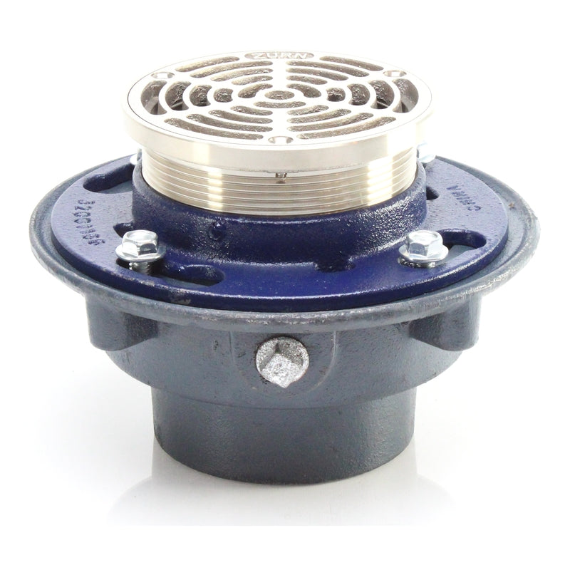 Zurn ZN415-S Floor Drain with Nickel Bronze Hub Funnel