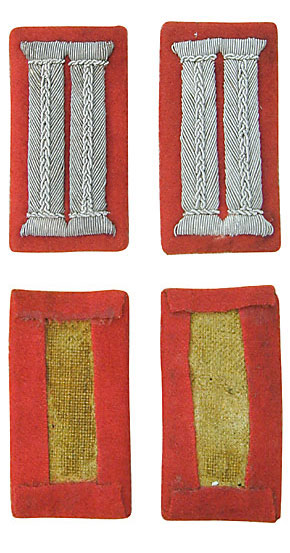 ドイツ BW(連邦軍) 将校襟章/兵科色：レッド(砲兵)/ペア/実物・未使用