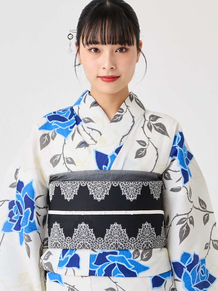 浴衣単品「 NaturalFurifu 青薔薇 」(FREE ブルー): ふりふ ｜ミマツ