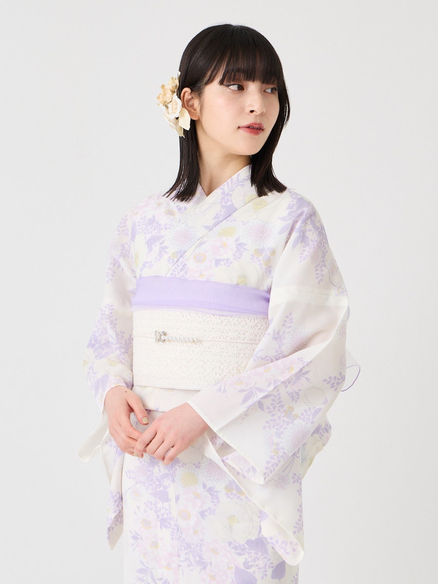 浴衣単品「 椿うさぎ 」(FREE ライラック): ふりふ ｜ミマツグループ