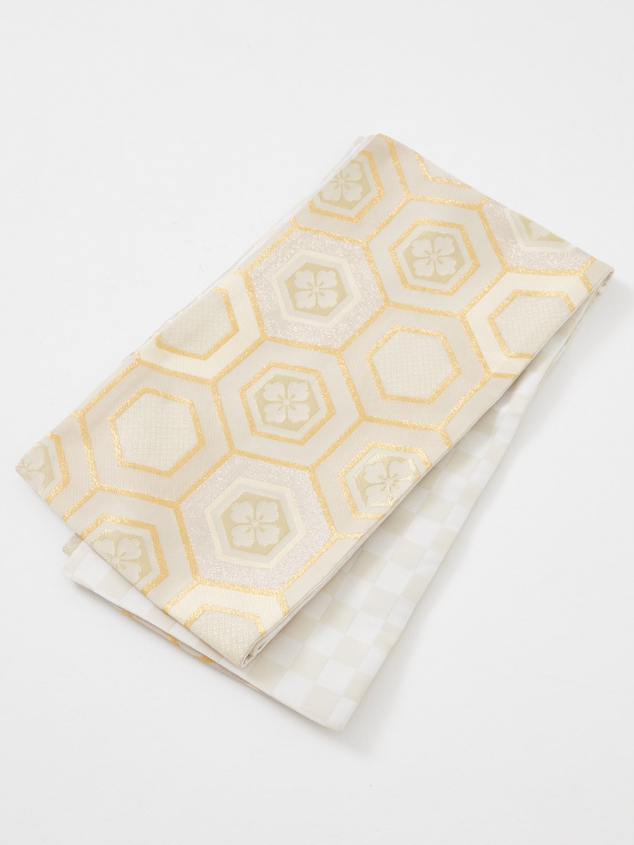 残りわずか】【予約商品】袋帯単品「花菱亀甲」(FREE ブラック