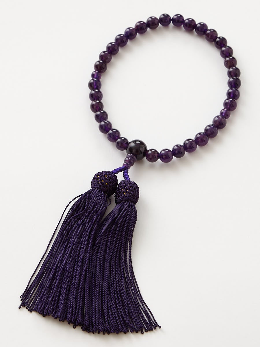 喪服・礼服用】本紫水晶数珠 (アメジスト)(FREE パープル): AIMER