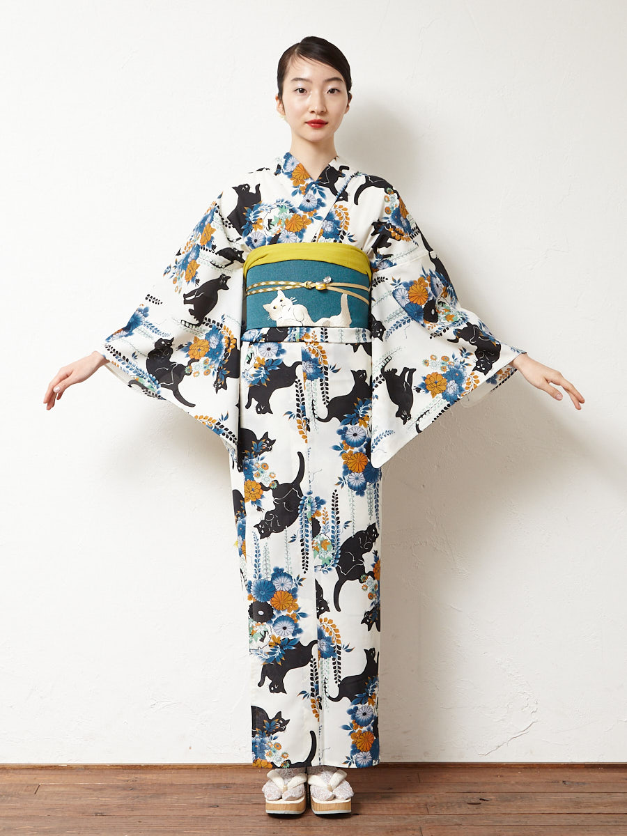 浴衣単品「 夜空猫 」(FREE パープル): ふりふ ｜ミマツグループ