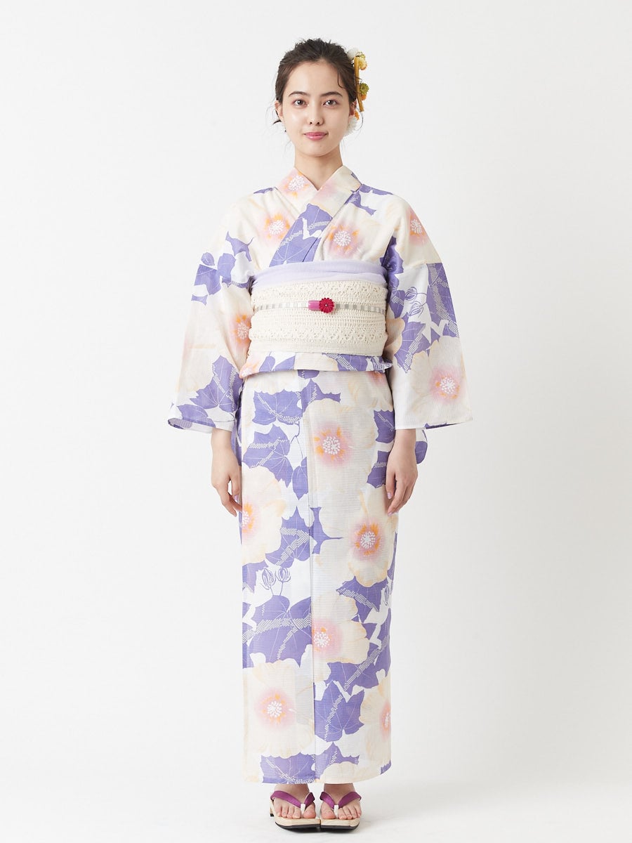 残りわずか】浴衣単品「夏芙蓉」(FREE ラベンダー): ふりふ ｜ミマツ