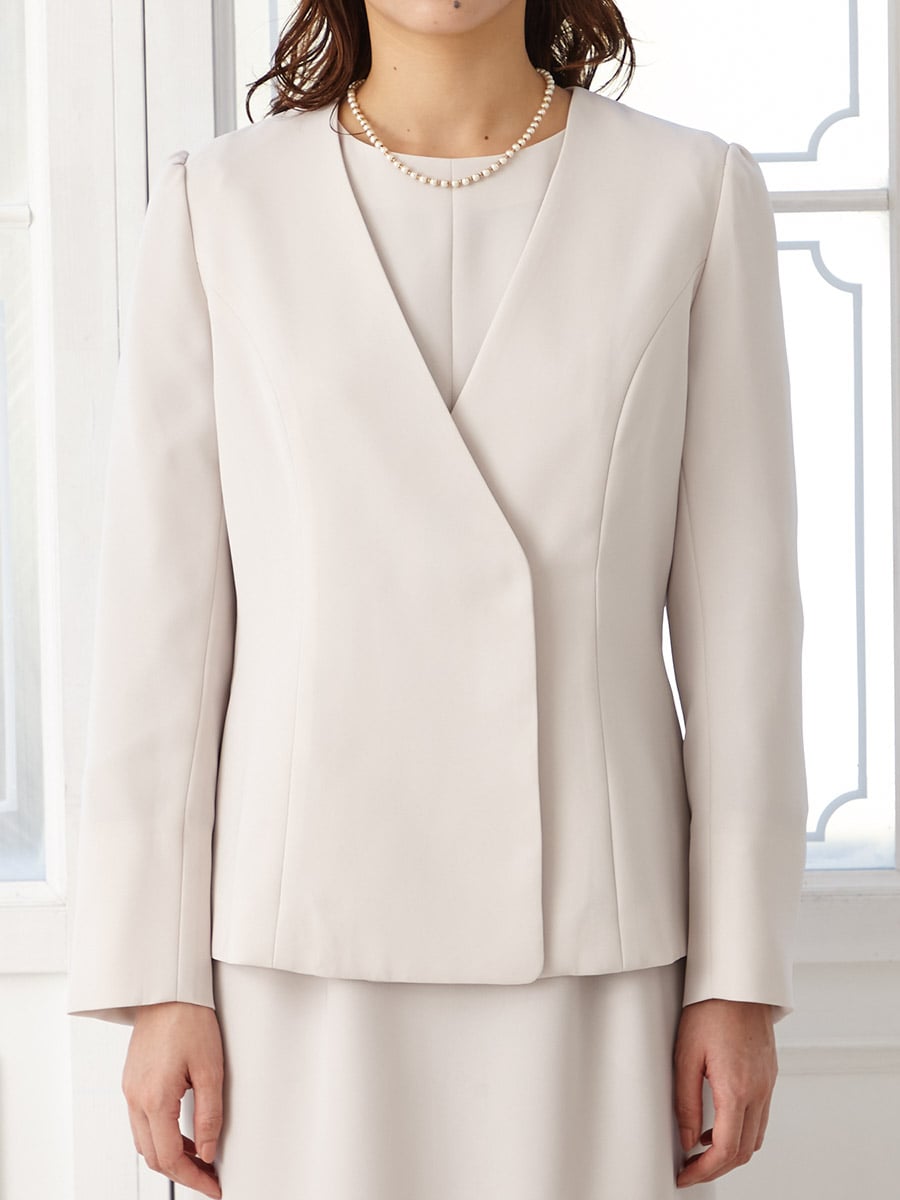 カシュクール風バックペプラムジャケット(M ベージュ): AIMER | エメ