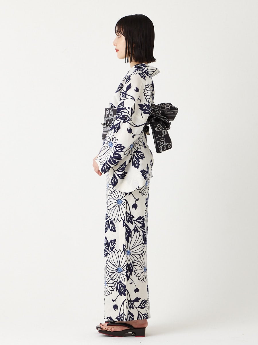 浴衣単品「 注染 菊 」(FREE ホワイト): ふりふ ｜ミマツグループ