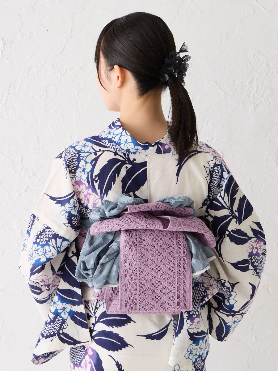 浴衣単品「 注染 額紫陽花 」(FREE ホワイト): ふりふ ｜ミマツ