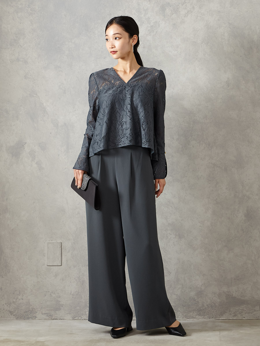 試着キャンペーン対象】【WEB限定】レースブラウス×パンツセットアップ