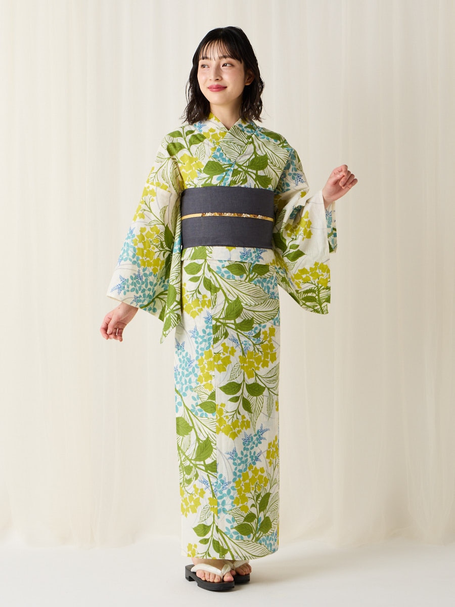 残りわずか】浴衣単品「 古谷紅麟 」(FREE オフホワイト): ふりふ