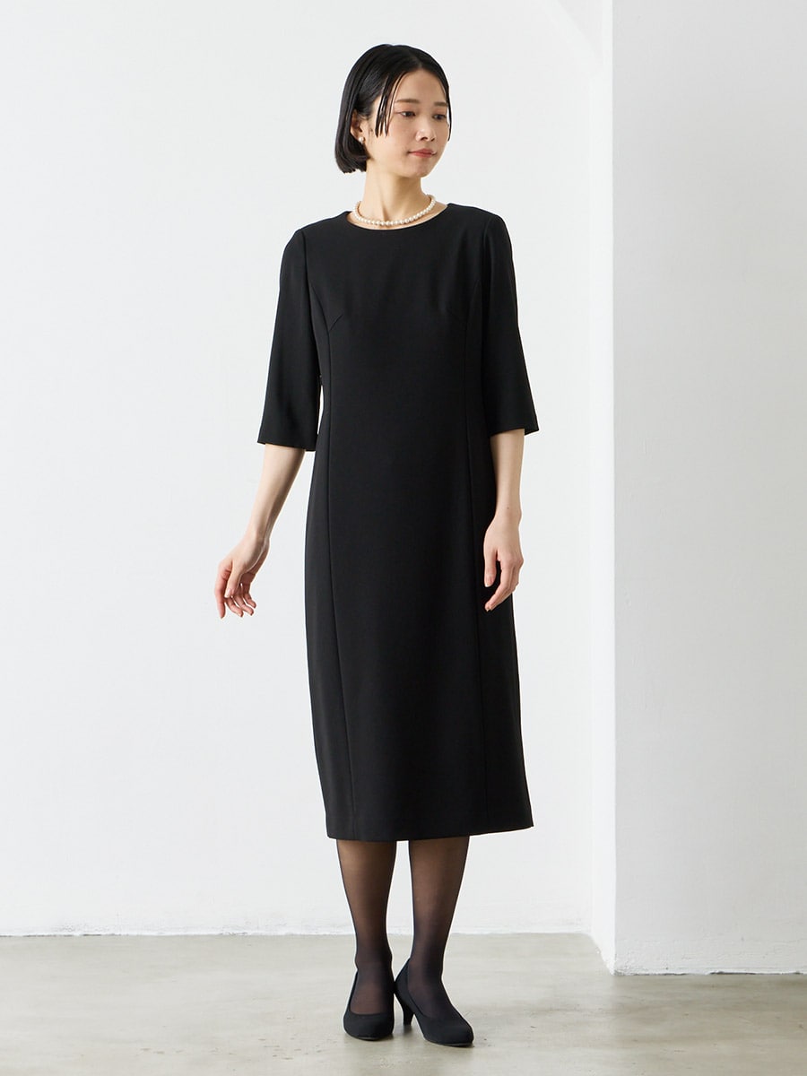 喪服・礼服】【ウォッシャブル】ブラックフォーマルアンサンブル（V