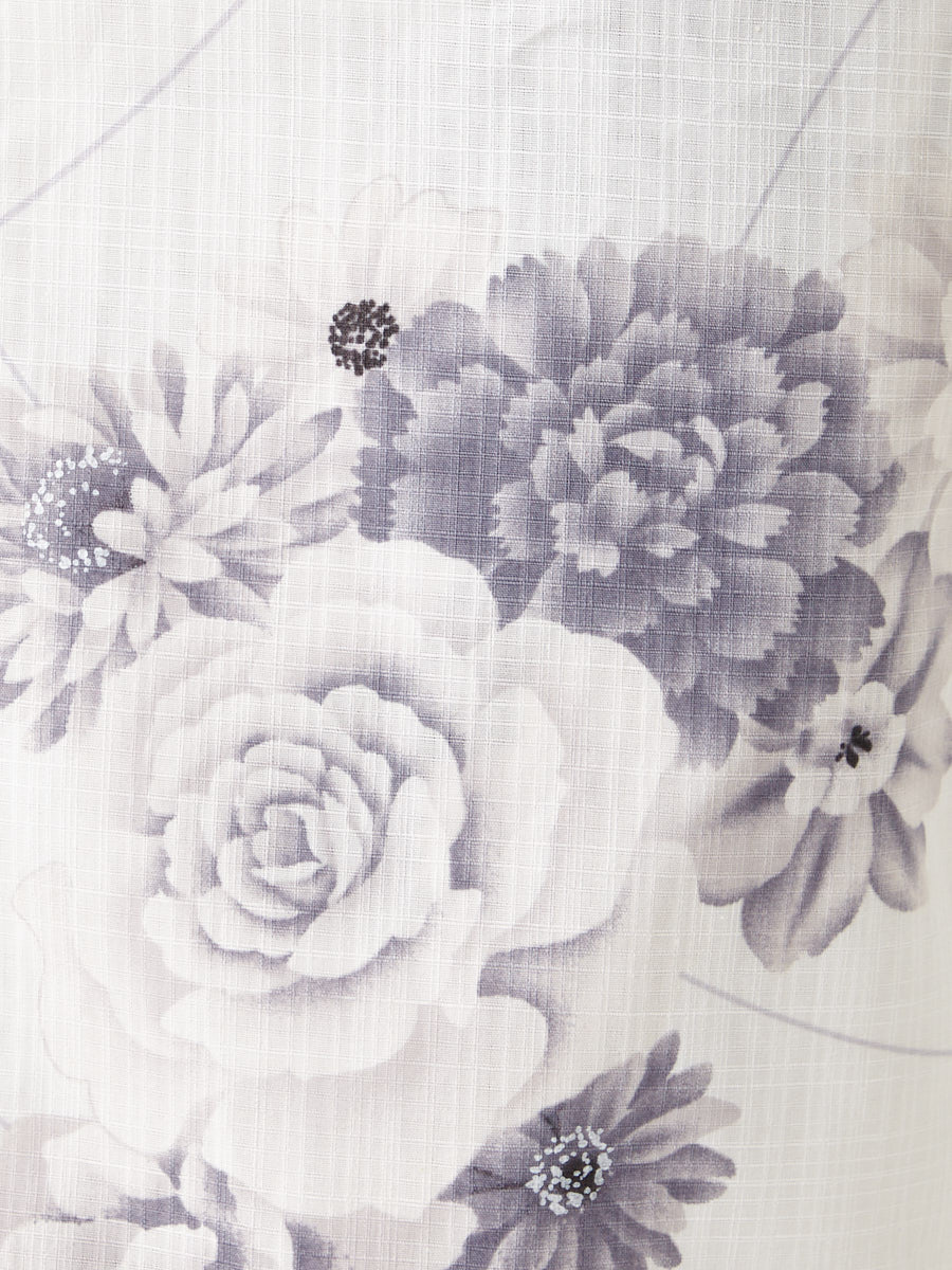 浴衣単品「 フラワーブーケ 」(FREE ホワイト): ふりふ ｜ミマツ