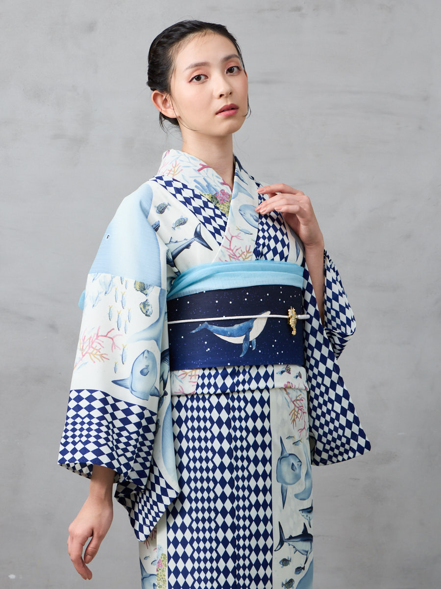浴衣単品「 キャマラード 」(FREE ブルー): ふりふ ｜ミマツグループ