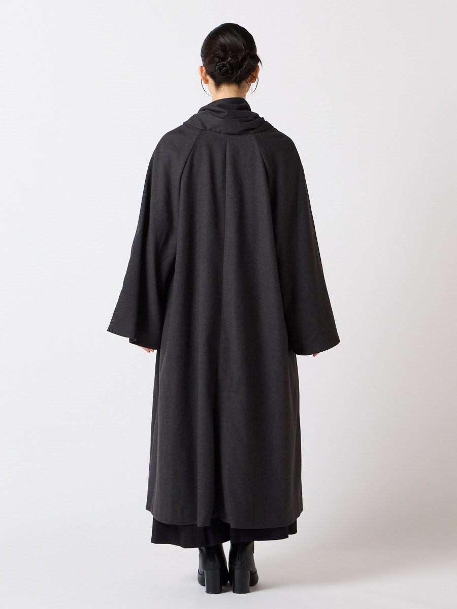 乱菊刺繍ストールロングコート(FREE チャコールグレー): ふりふ