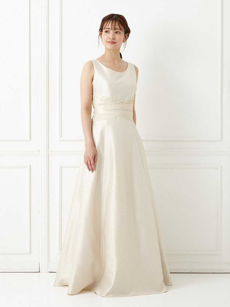 WEB限定】シャンタンカラーロングドレス(M ワイン): AIMER | エメ