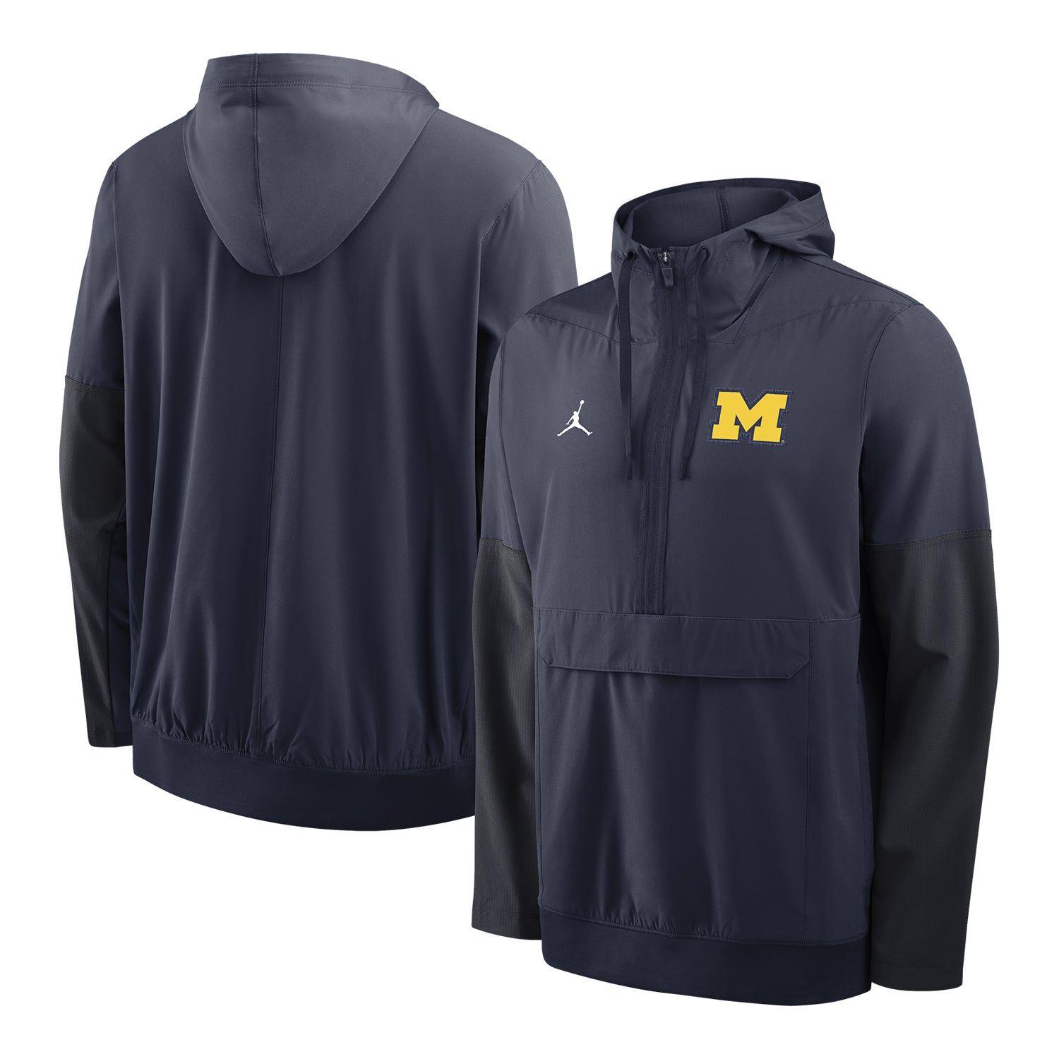 Michigan Wolverines Nike Jordan Navy Hooded Anorak Jacket – The M