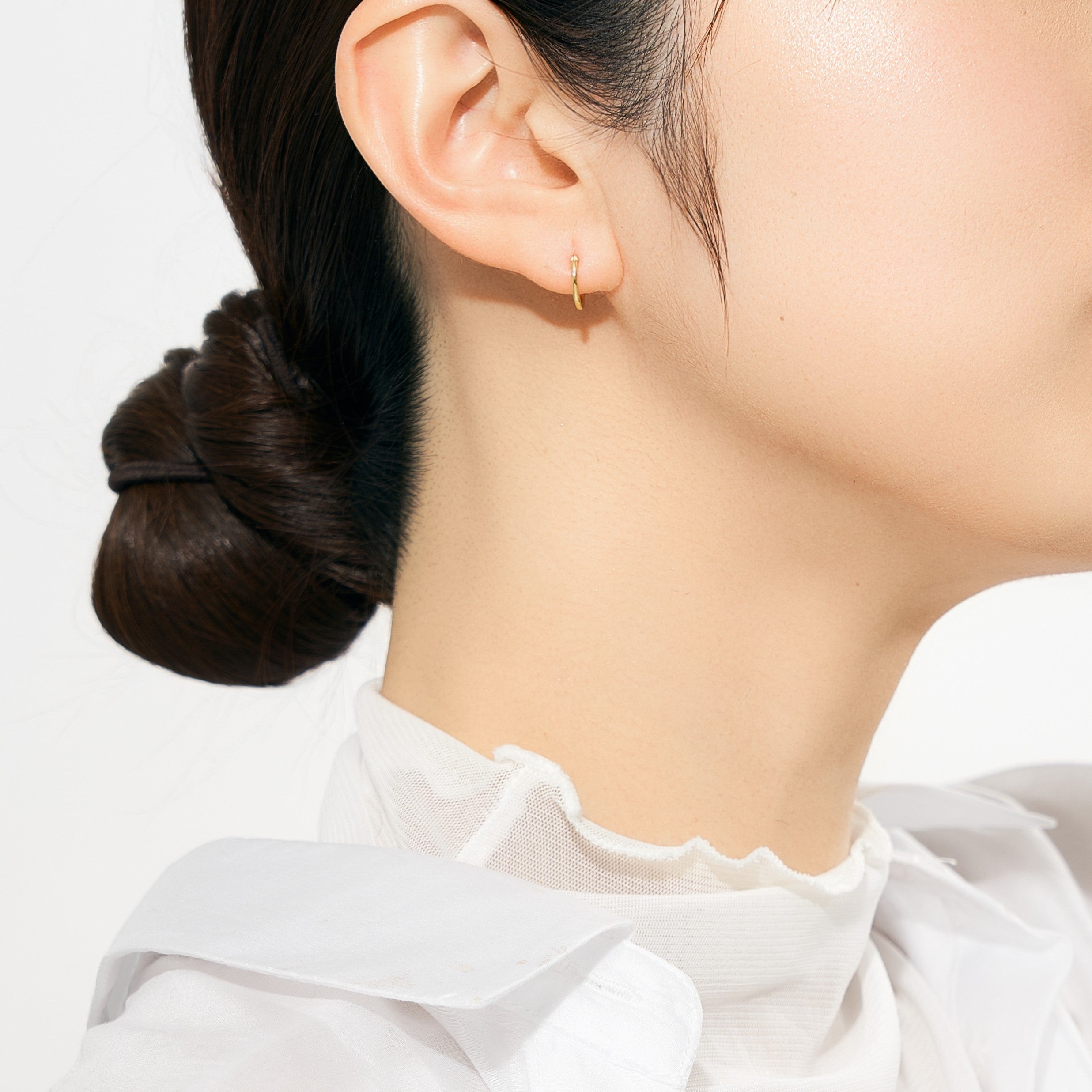 K18 フープピアス 極細- me.（エムイードット）