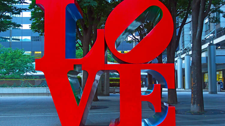 Love by Robert Indiana | Art in Nishi-Shinjuku, Tokyo