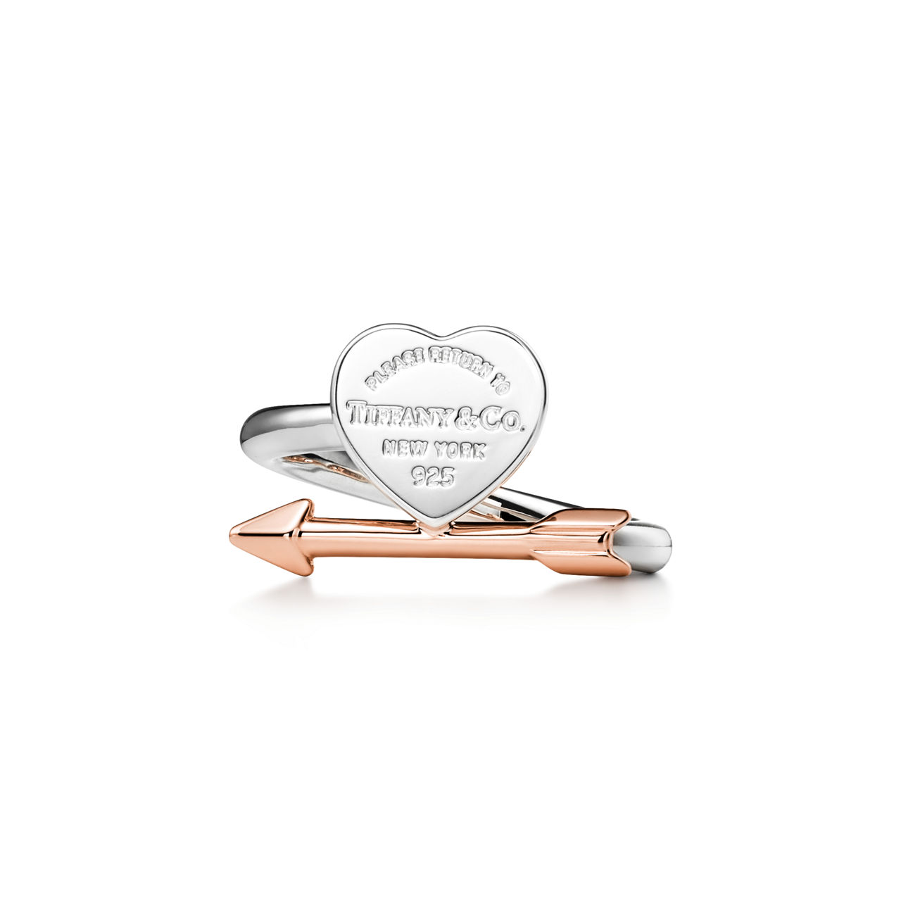 Return to Tiffany®:Lovestruck Heart Tag Ring in Silver and Rose