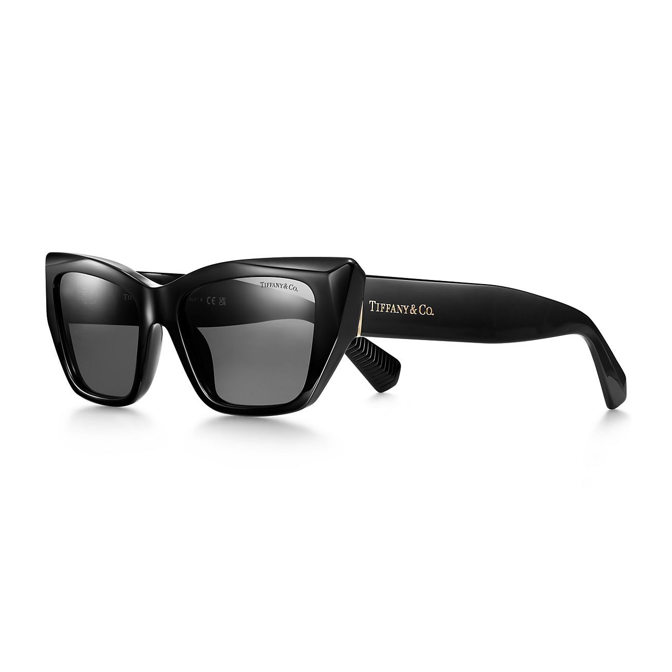 ティファニー サングラス ブラック アセテート ダーク グレー レンズ