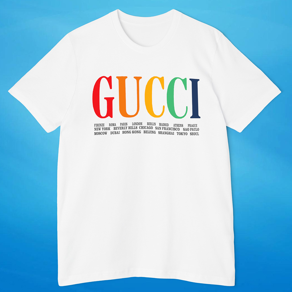 Gucci Rainbow Cities Shirt - TokoPyramid