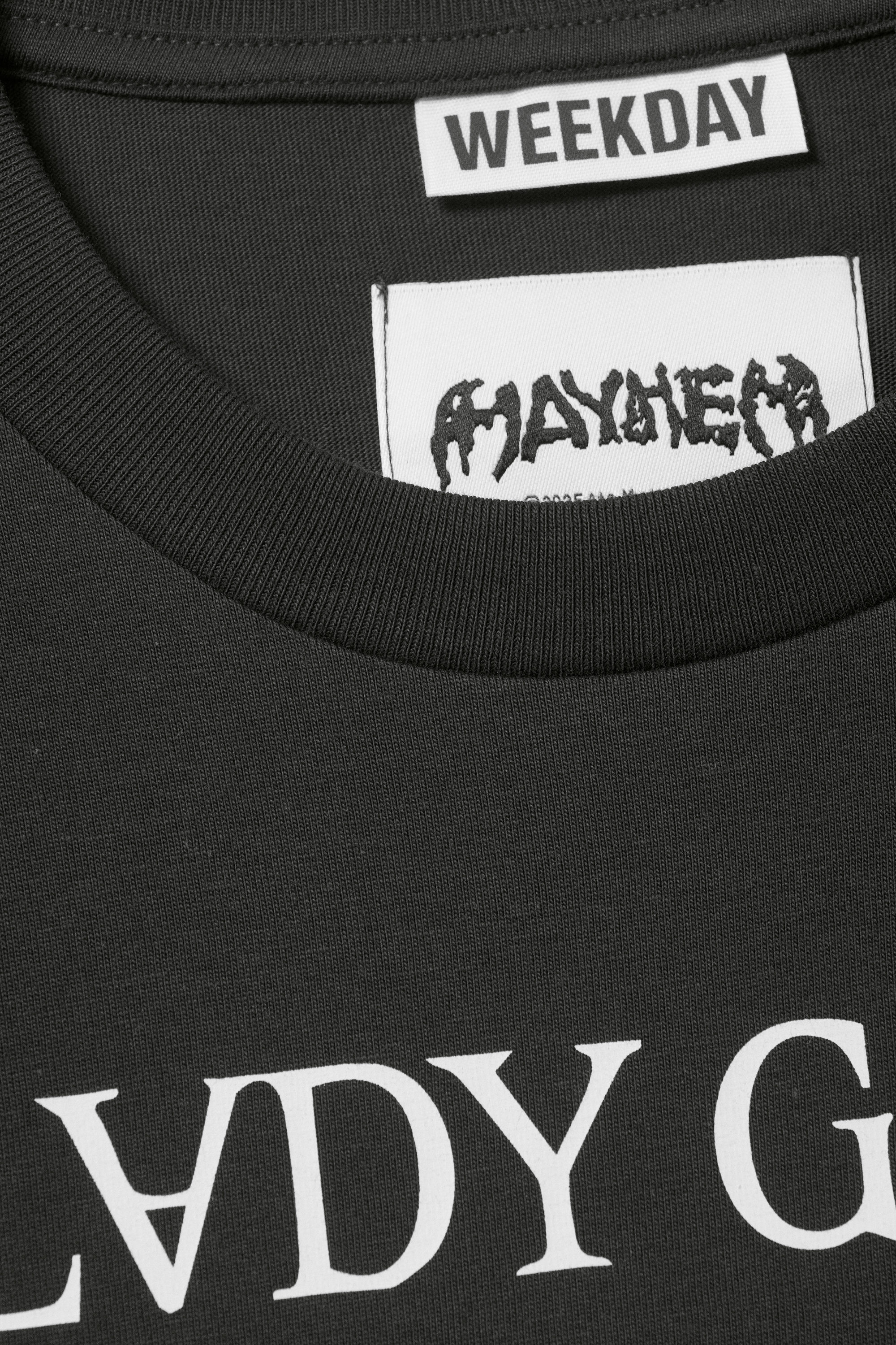 lady gaga short-sleeved t-shirt - Off-black | Weekday EU