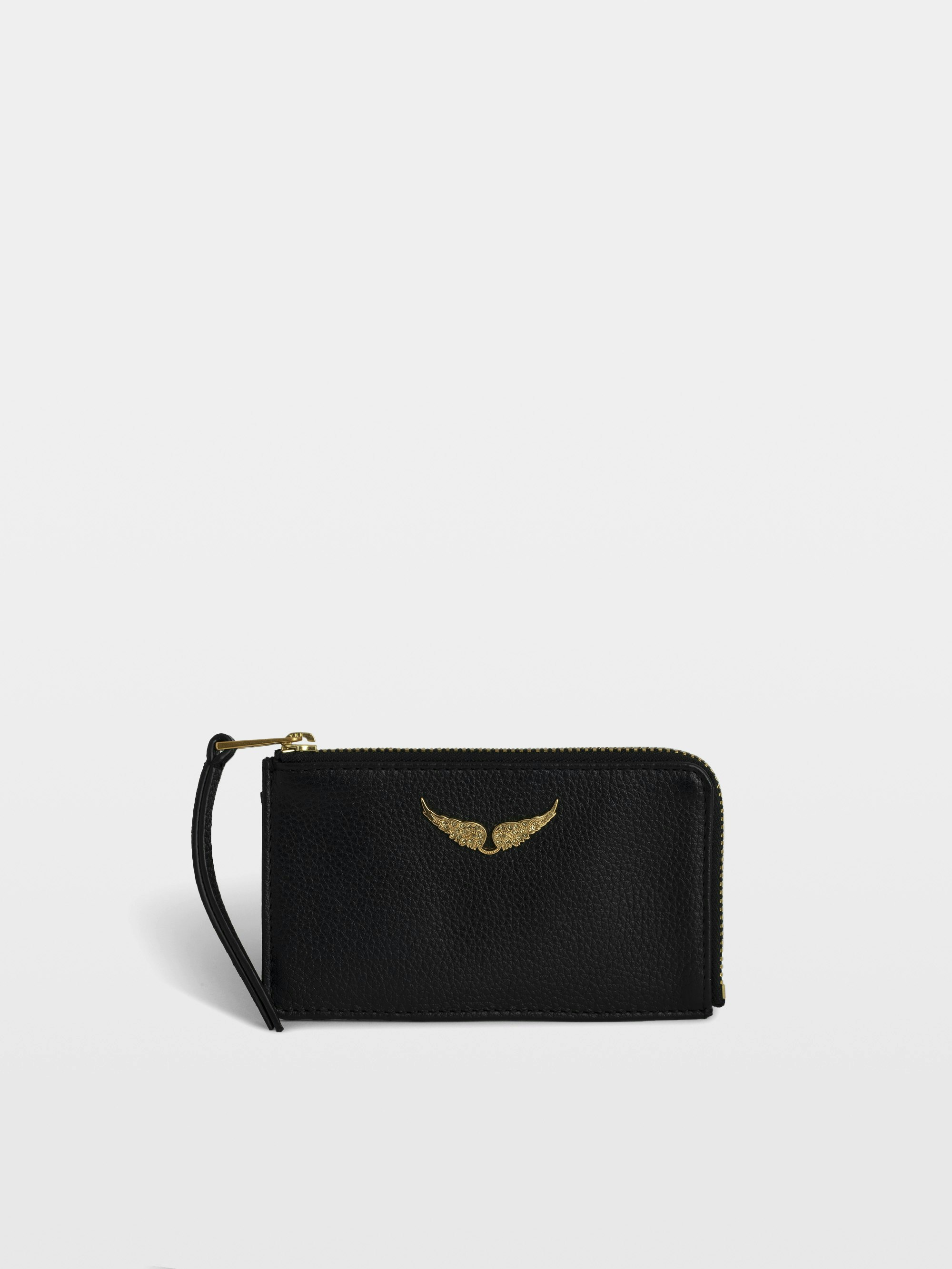 Black Gold Leather Card Holder | Zadig&Voltaire | Zadig&Voltaire