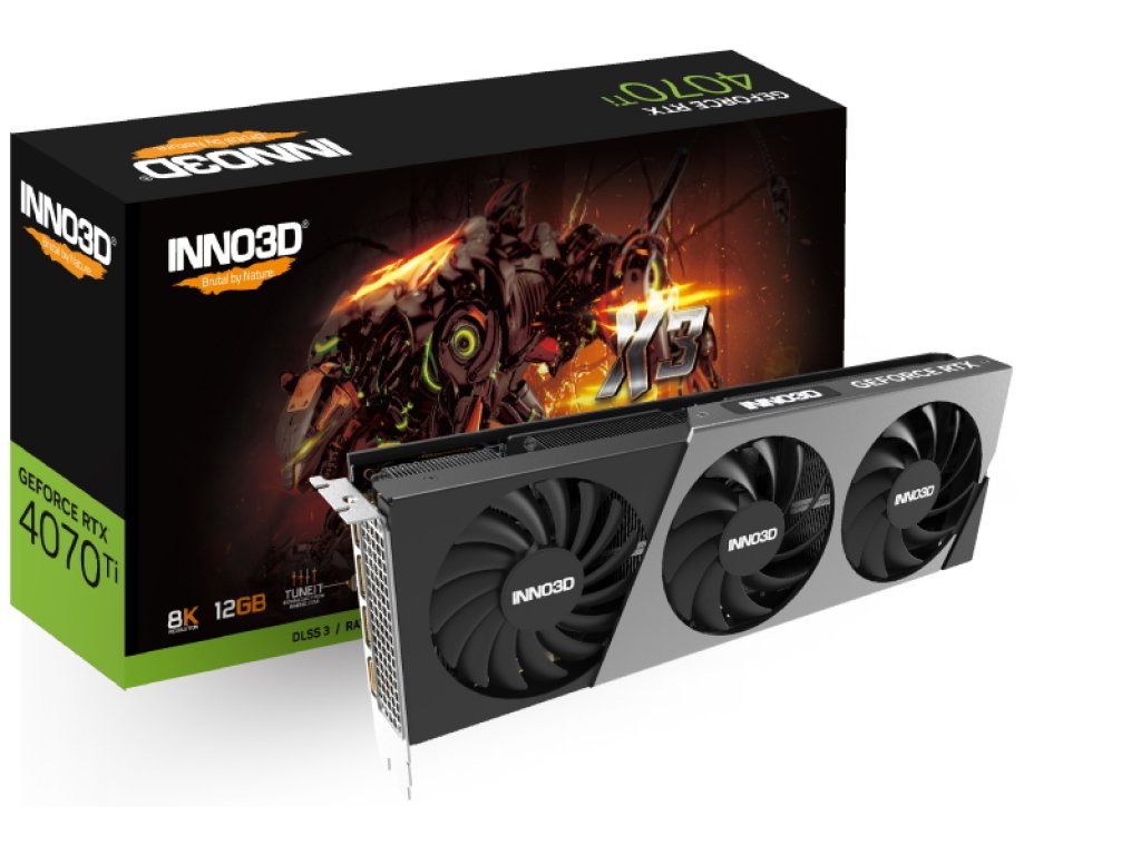 INNO 3Dから2スロット仕様トリプルファン搭載GeForce RTX 4070 Ti搭載