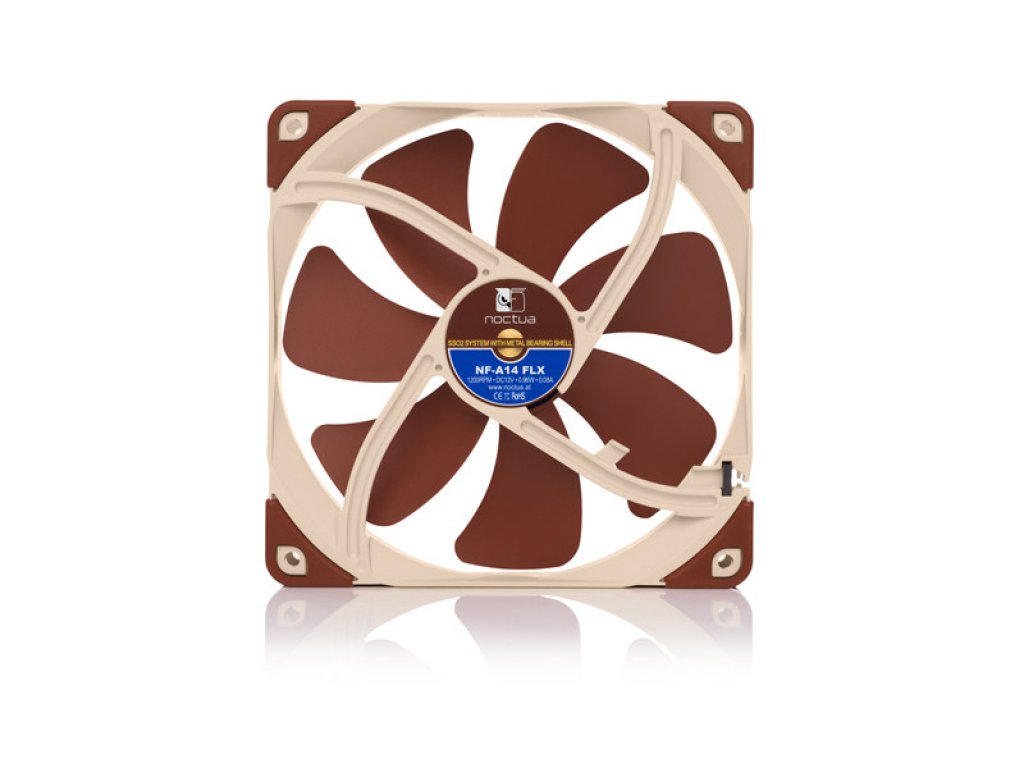 Noctua NF-A14 FLX 140x140x25mm, 1200rpm, 19.2dbA, 115.5m³/h, 1.51