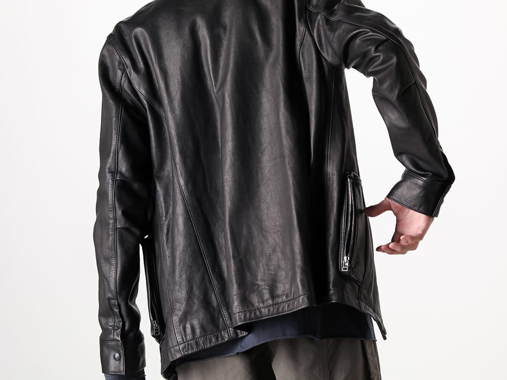 The Viridi-anne ワイドパンツ レザージャケットスタイル -FASCINATE