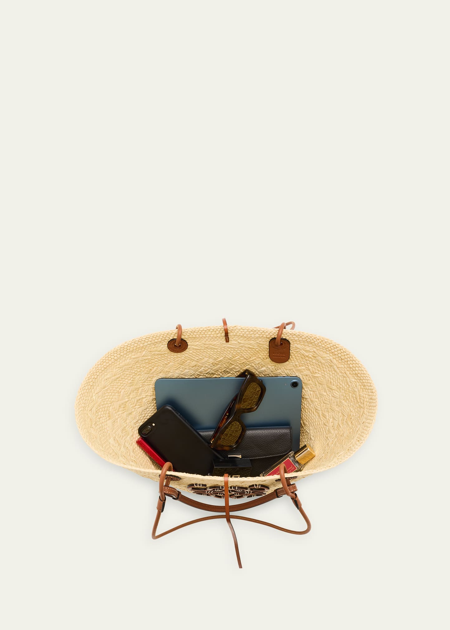 Loewe x Paula's Ibiza Anagram Basket Bag in Iraca Palm with